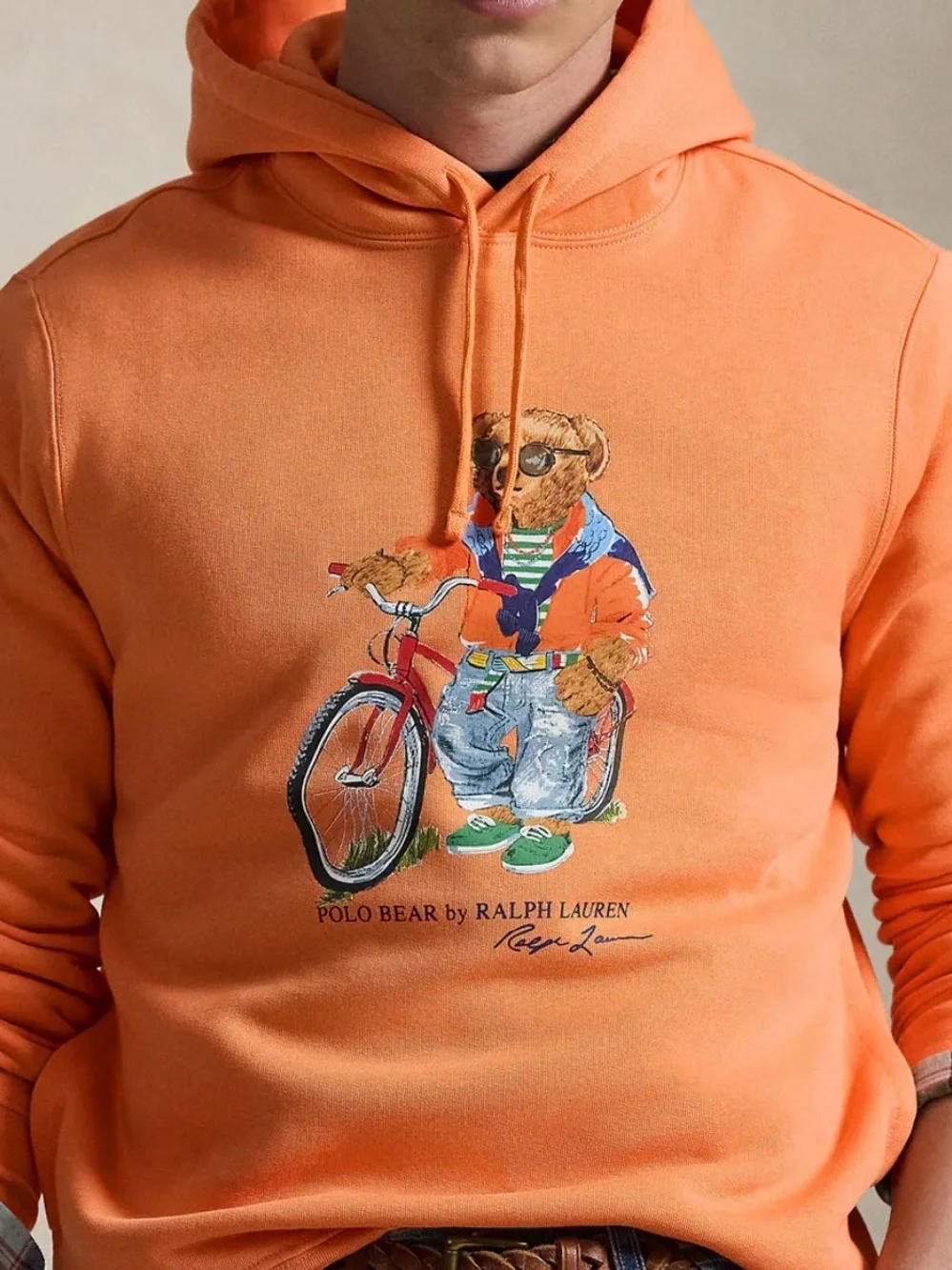 Polo Ralph Lauren Polo Bear Graphic Pullover Hoodie Orange Men's Size M